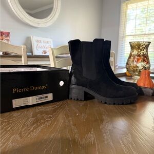 Pierre Dumas Black Lug Ankle Boots